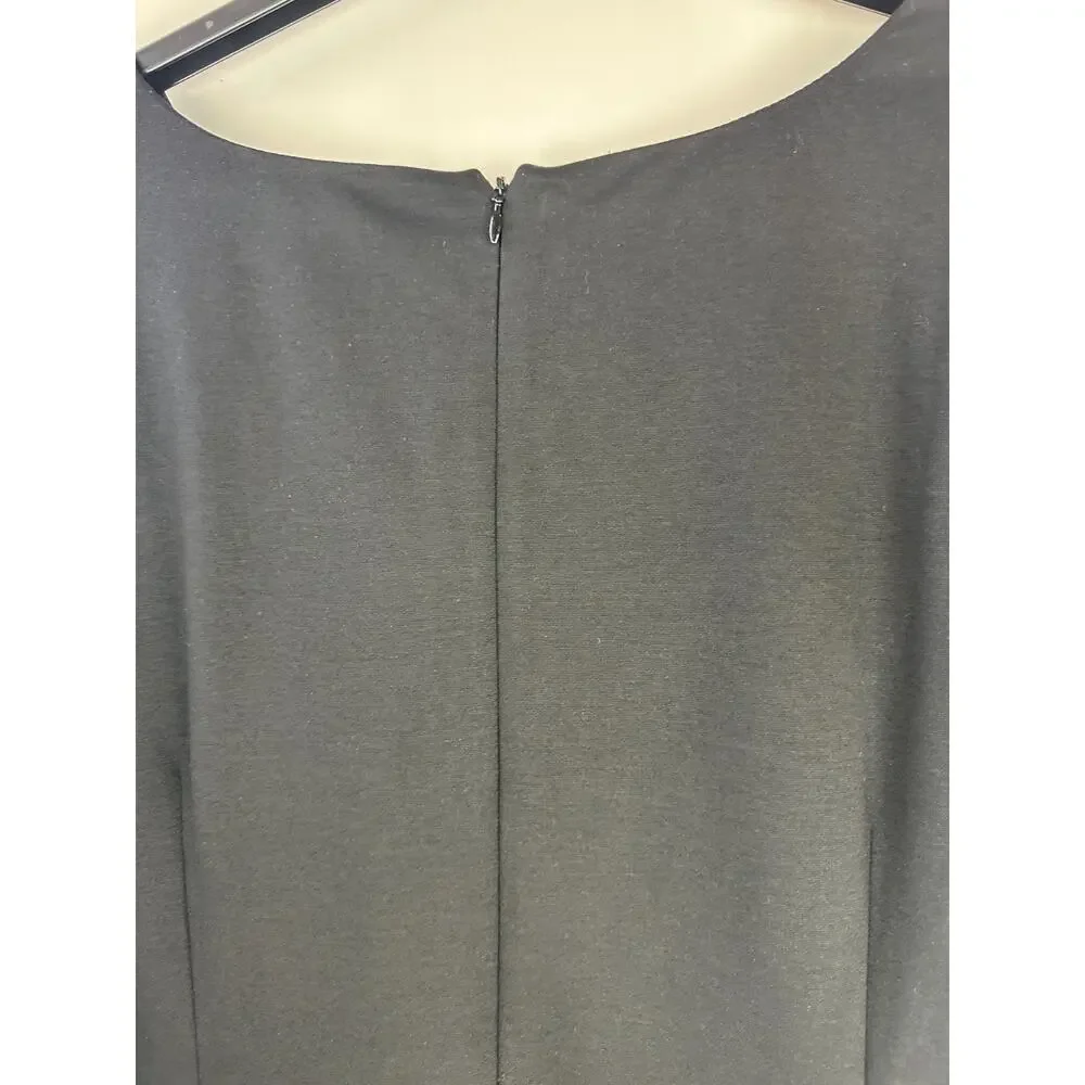 Talbots Ponte Shift Dress Fringe Pockets Black White Stretch Lined Plus Size 22W - Picture 9 of 11